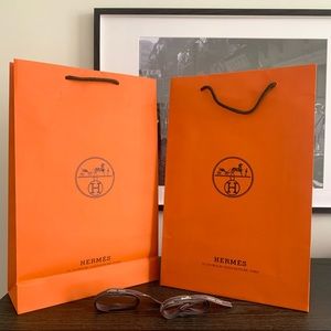 HERMÈS Shopping totes with ribbons (set of 2)